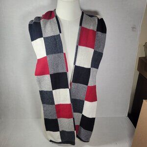 Christopher & Banks Men's Classic Work Checkered Cotton Blend Knit Scarf Wrap